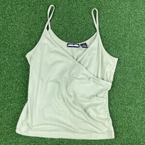 Vintage 90s Y2K JouJou Light Green Wrap Style Tank Top Sz M